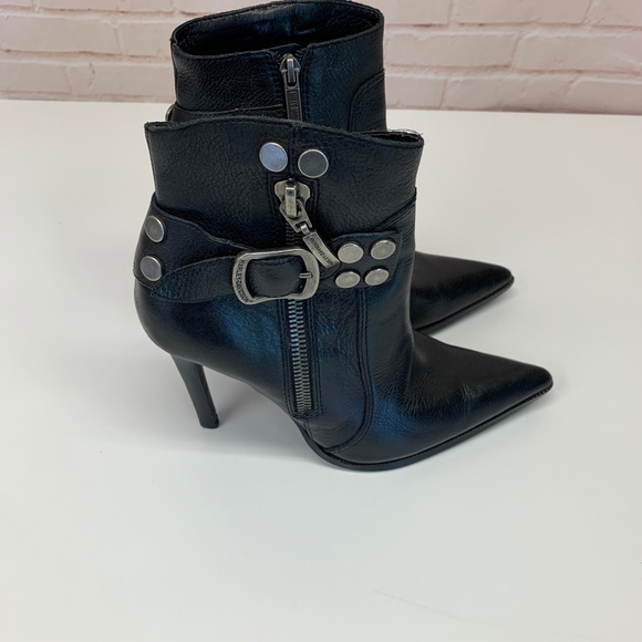 black bootie stiletto heel